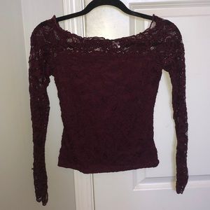 Maroon lace top